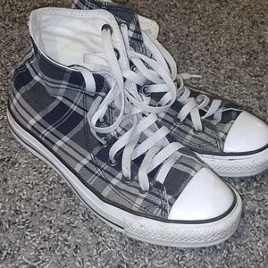 Plaid High Top Converse Size 7